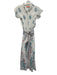 Oliphant Size S White, Pink, Blue Cotton Floral Button Down Maxi Dress White, Pink, Blue / S