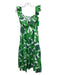 Hyacinth House Size XS Green & White Cotton Floral Ruffle Cap Sleeve Dress Green & White / XS