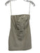 Lamarque Size M Cream White Lamb leather Paneled Piping Strapless Dress Cream White / M