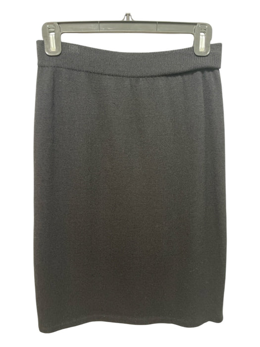 St John Size 4 Black Knit Pencil Elastic Skirt Black / 4