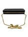 No Brand Black Coated Rhinestone gold strap Clutch Black