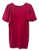 Nation Size L Magenta Cotton V Neck Dress Magenta / L