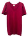 Nation Size L Magenta Cotton V Neck Dress Magenta / L