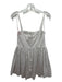 Zara Size L Beige White Cotton Spaghetti Strap Solid Pleat Detail Mini Dress Beige White / L
