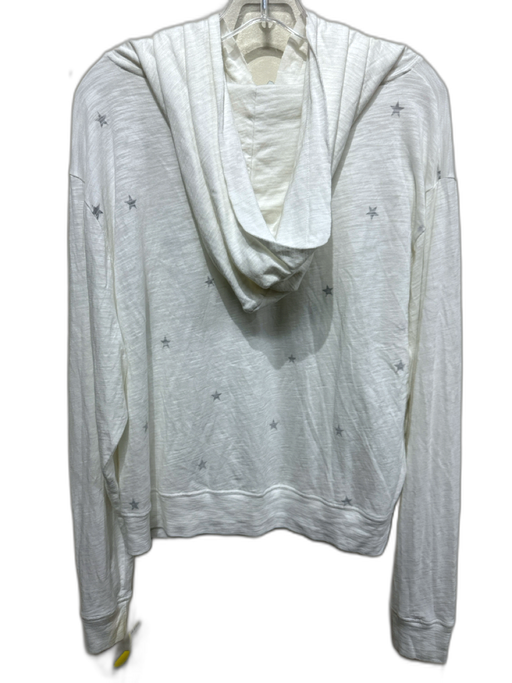 CHRLDR Size M White & Black Cotton Blend Heathered Star Print Hoodie Sweater White & Black / M
