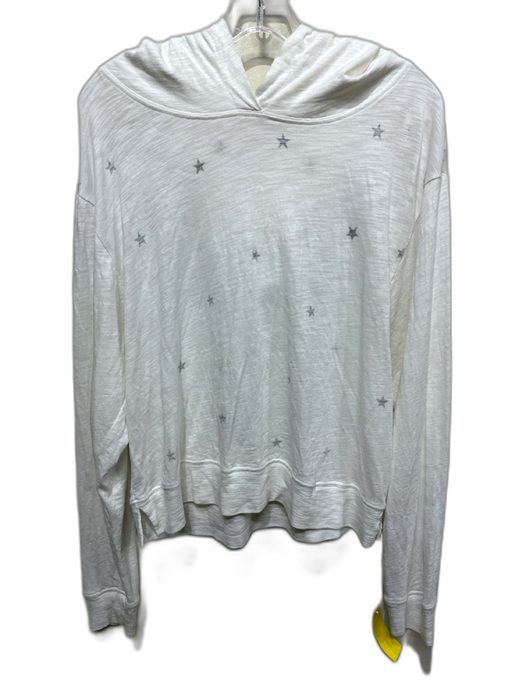 CHRLDR Size M White & Black Cotton Blend Heathered Star Print Hoodie Sweater White & Black / M