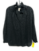 A Shirt Thing Size M Black Cotton Floral Eyelet Long Sleeve V Neck Top Black / M
