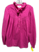 XiRENA Size M Magenta Cotton Long Balloon Sleeve Ruffle Collar 1/2 Button Top Magenta / M