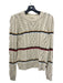 Veronica Beard Size S Cream & Multi Cotton & Polyester Striped Pullover Sweater Cream & Multi / S