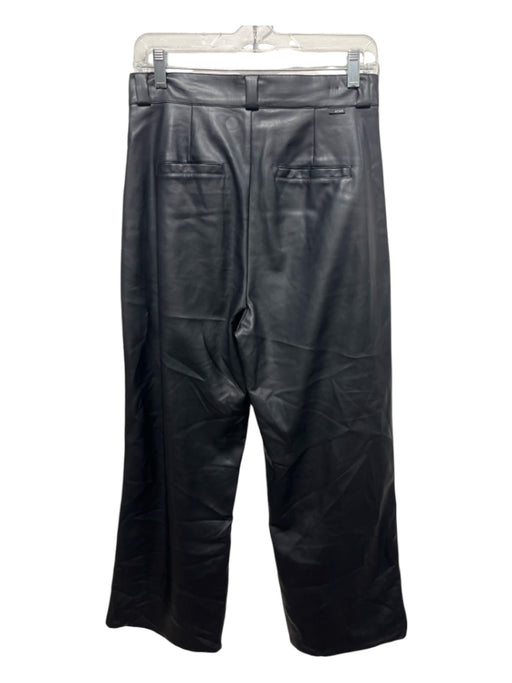 Mother Size 28 Black Polyurethane Zip Fly Pleated Pockets High Rise Pants Black / 28