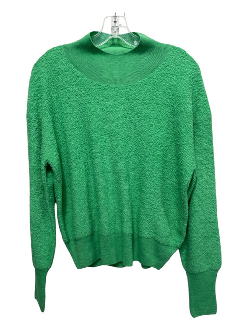 Closed Size M Light Green Polyacrylic & Wool Terry Knit Mock Neck Top Light Green / M