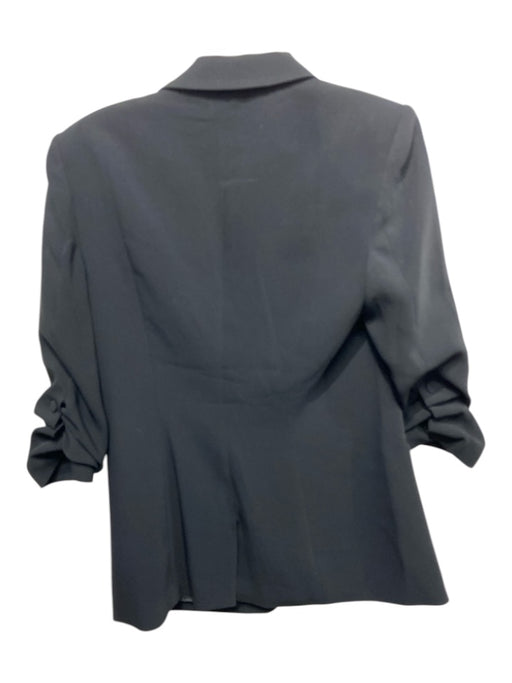 5a7 Cinq a Sept Size 6 Black Triacetate & Polyester Ruched Detail Crepe Jacket Black / 6