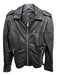 Lamarque Size M Black Lamb leather Moto Zip Detail Epaulettes Jacket Black / M