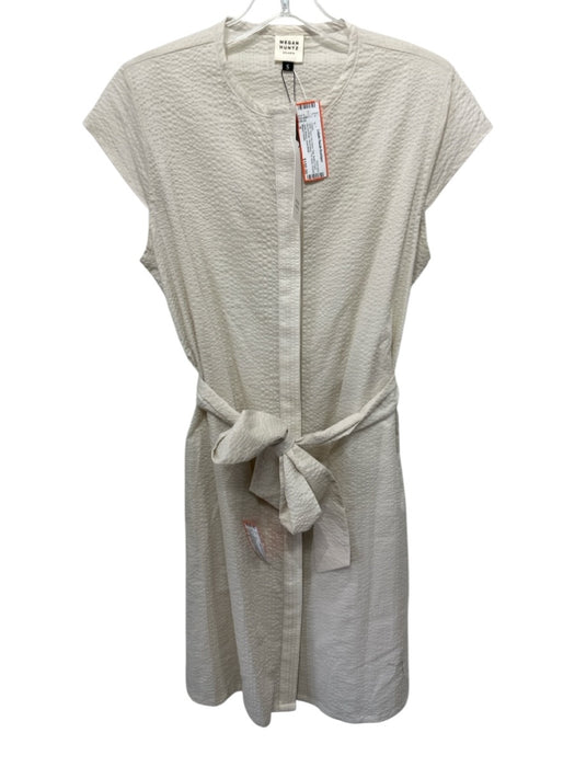 Megan Huntz Size S Ecru No Fabric Tag Button Front Above Knee Sleeveless Dress Ecru / S
