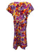 Tanya Taylor Size 6 Purple, Yellow & Orange Linen Blend V Neck Dress Purple, Yellow & Orange / 6