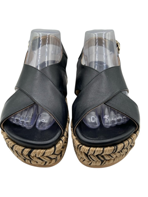 Paloma Barcelo Shoe Size 37 Black Leather Cross Detail Buckle Ankle Sandals Black / 37