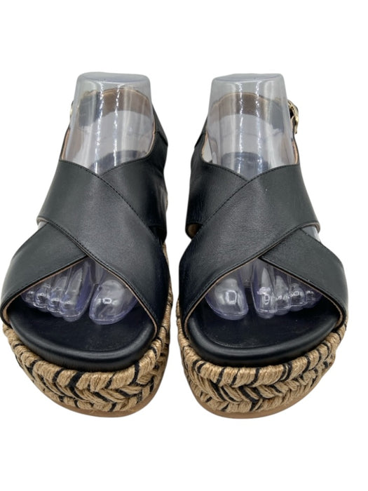 Paloma Barcelo Shoe Size 37 Black Leather Cross Detail Buckle Ankle Sandals Black / 37