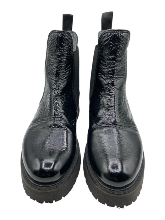 Patrizia Bonfanti Shoe Size 37 Black Leather Stretch Platform Boots Black / 37