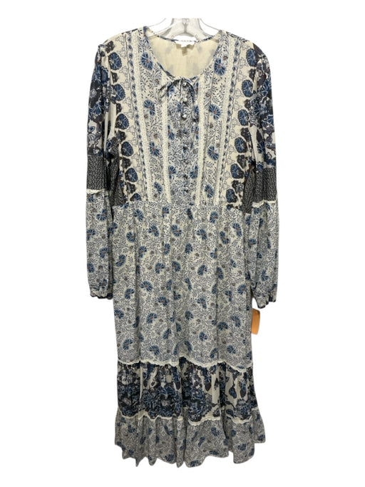 A Loves A Size X cream, blue, multi Cotton floral print Crochet Lace Dress cream, blue, multi / X