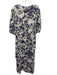 Tuckernuck Size L Blue, Green, Beige Linen & Cotton Short Puff Sleeve Midi Dress Blue, Green, Beige / L