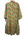 Hyacinth House Size L Green, Blue, Pink Cotton Long puff sleeve 1/2 Button Dress Green, Blue, Pink / L