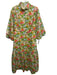 Hyacinth House Size L Green, Blue, Pink Cotton Long puff sleeve 1/2 Button Dress Green, Blue, Pink / L