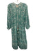 Bell by Alicia Bell Size L Teal Green & White Cotton & Silk Abstract Print Dress Teal Green & White / L