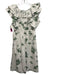 Sugarlips Size XL Green & White Cotton Ruffle Cap Sleeve Floral Print Midi Dress Green & White / XL