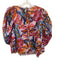 Farm Rio Size L Pink, Orange, Blue Cotton Puff 1/2 Sleeve Banana Print Top Pink, Orange, Blue / L