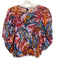 Farm Rio Size L Pink, Orange, Blue Cotton Puff 1/2 Sleeve Banana Print Top Pink, Orange, Blue / L