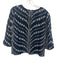 Marie Oliver Size 1/S Navy Blue & Beige Linen & Viscose Bubble Sleeve Top Navy Blue & Beige / 1/S