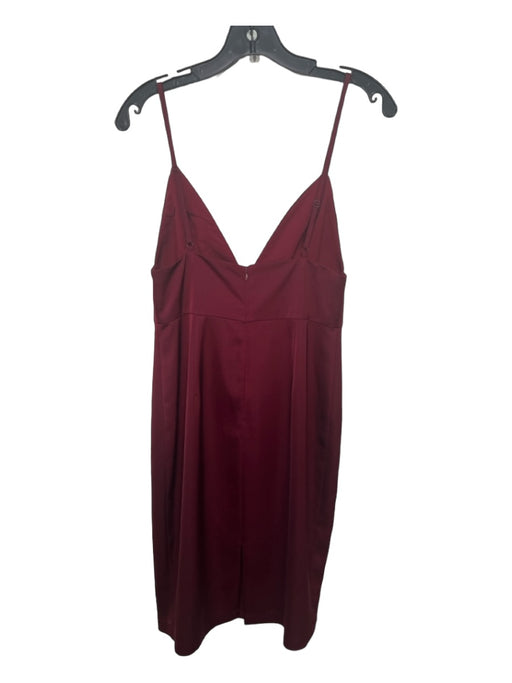 NBD Size S Maroon Red Polyester Spaghetti Strap Sheath Below Knee Dress Maroon Red / S