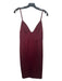 NBD Size S Maroon Red Polyester Spaghetti Strap Sheath Below Knee Dress Maroon Red / S