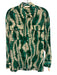 Ulla Johnson Size 2 Cream Beige & Green Silk Tie Dye Long Sleeve Button Up Top Cream Beige & Green / 2
