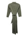 Rosso35 Size 40 Sage green Cotton Blend Long Sleeve Collared Button Front Dress Sage green / 40