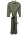 Rosso35 Size 40 Sage green Cotton Blend Long Sleeve Collared Button Front Dress Sage green / 40