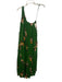 A.L.C. Size 4 Green & Multi Silk One Shoulder Floral Tie Detail Dress Green & Multi / 4