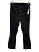 Mother Size 28 Black Cotton Blend Slight Flare Fringe Jeans Black / 28