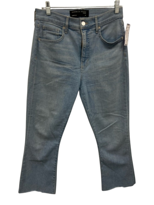 Veronica Beard Size 29 Light Wash Cotton Blend High Rise Kick Flare Fringe Jeans Light Wash / 29