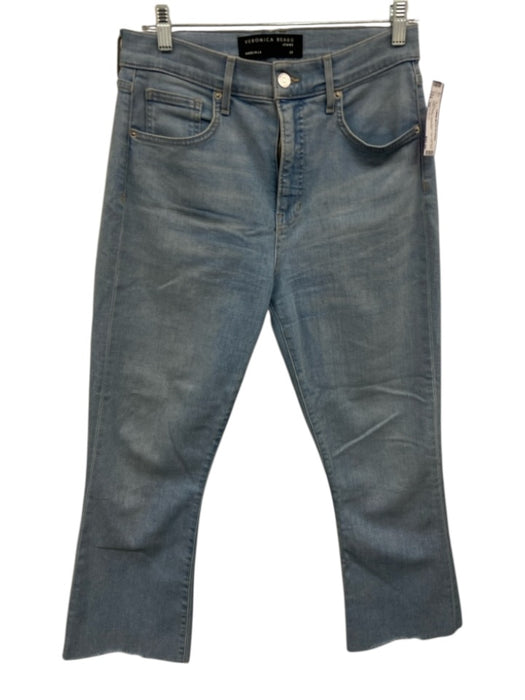 Veronica Beard Size 29 Light Wash Cotton Blend High Rise Kick Flare Fringe Jeans Light Wash / 29