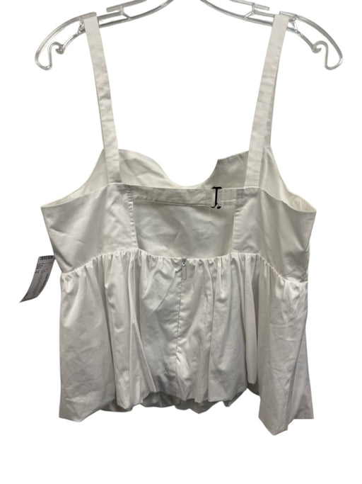 Tibi Size 6 White Cotton Sleeveless Paneled Gathered Detail Tank Top White / 6