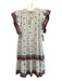 Marie Oliver Size XS White, Pink & Navy Cotton Embroidered Cap Sleeve Dress White, Pink & Navy / XS