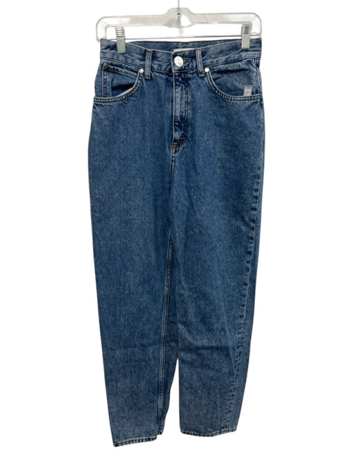 Sandro Size 38 Dark Wash Cotton Denim Zip Fly High Rise Straight Leg Jeans Dark Wash / 38