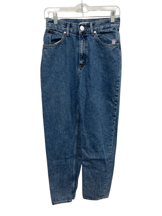 Sandro Size 38 Dark Wash Cotton Denim Zip Fly High Rise Straight Leg Jeans Dark Wash / 38