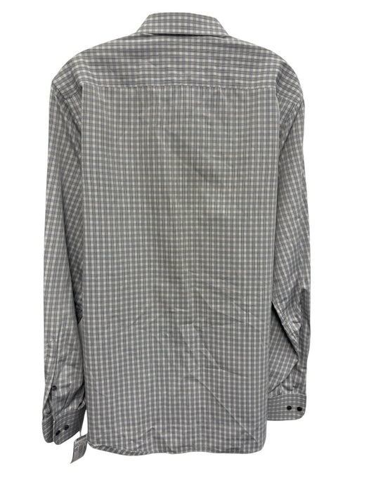 Armani Size 15.5 Gray & Beige Cotton Plaid Button up Men's Long Sleeve Shirt Gray & Beige / 15.5
