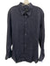 Armani Size 16.5 Blue Linen Solid Button Up Point Collar Men's Long Sleeve Shirt Blue / 16.5