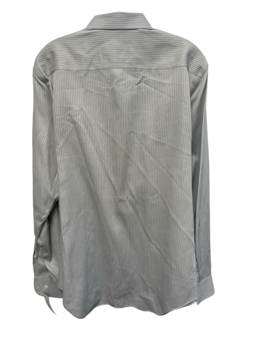 Armani Size 15.75 Gray Cotton Striped Button up Men's Long Sleeve Shirt Gray / 15.75