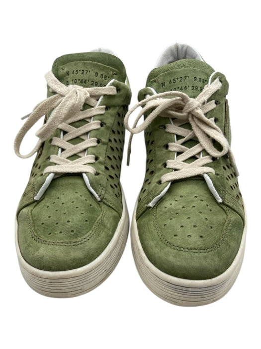 A.S. 98 Shoe Size 38 Green & White Leather Perforated Low Top Lace Up Sneakers Green & White / 38