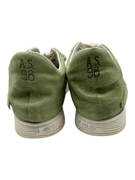 A.S. 98 Shoe Size 38 Green & White Leather Perforated Low Top Lace Up Sneakers Green & White / 38