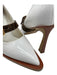 Fendi Shoe Size 39.5 White & Brown Patent Leather Pointed Toe Buckle Pumps White & Brown / 39.5